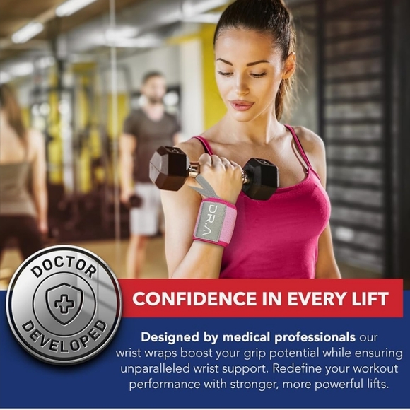 Gym Wrist Wraps, Lifting Wrist Straps - Picture 2 of 6